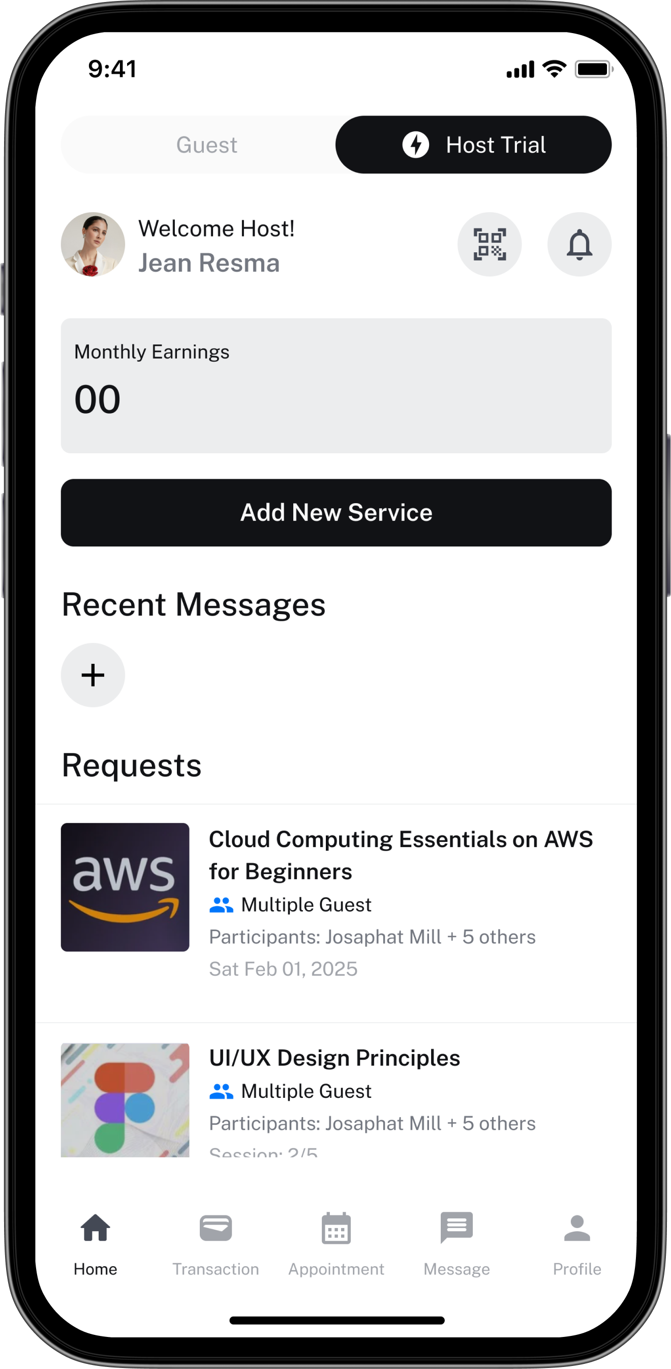 Before — Old Host Trial Dashboard